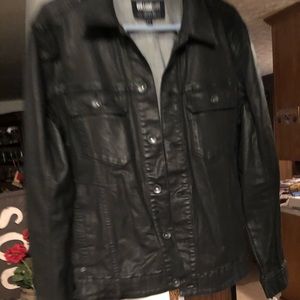 Men’s William Rast Black Coated Jean Jacket